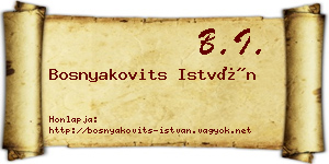 Bosnyakovits István névjegykártya